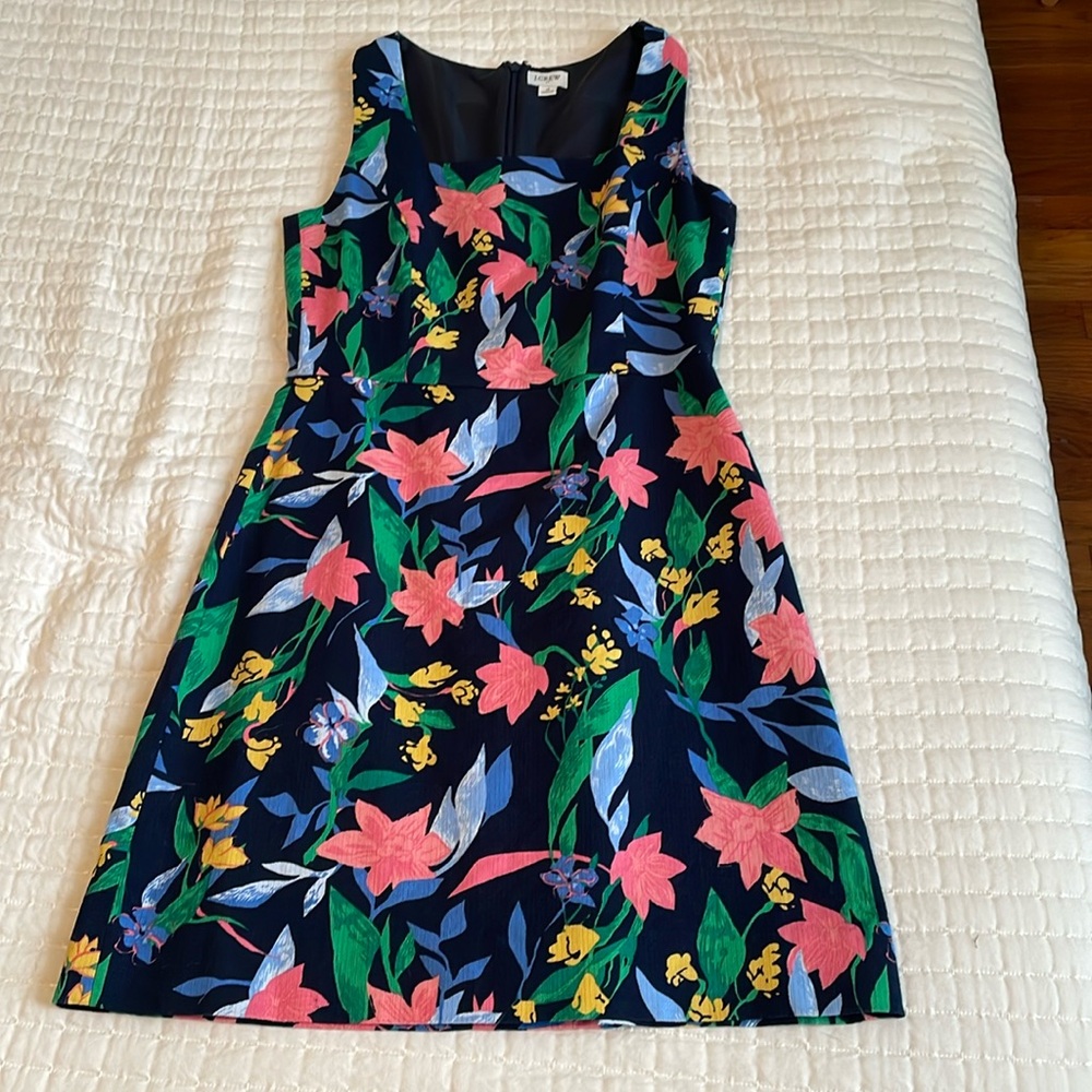 J. Crew Factory Navy Floral Dress
